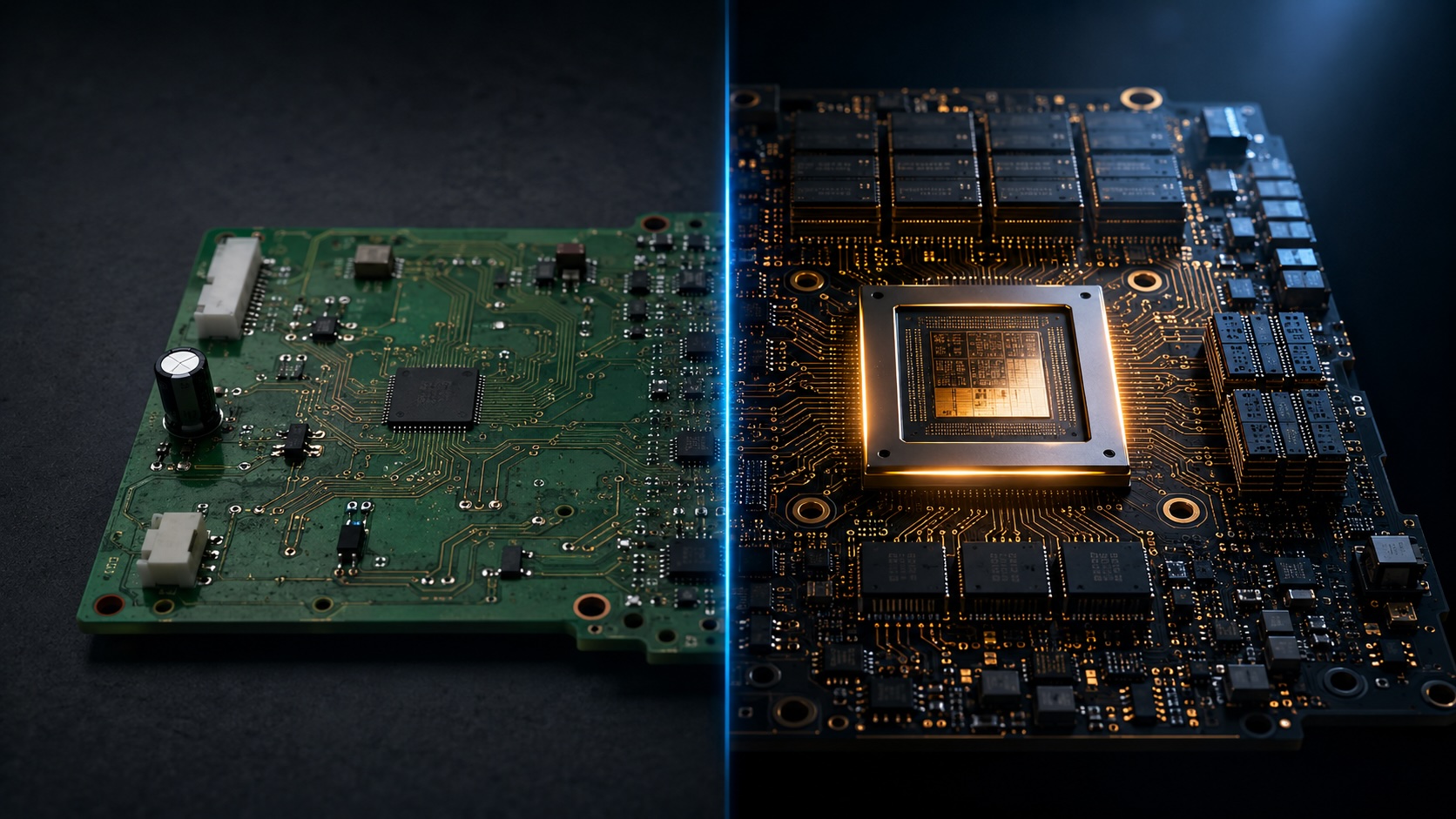 普通家電 PCB 與扛 GPU 的 AI 算力板對比