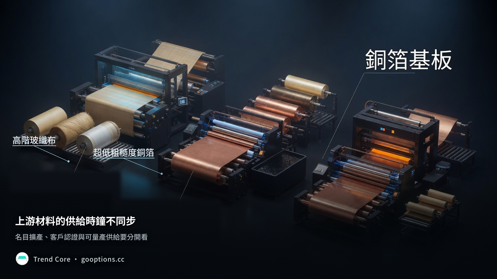 高階玻纖布、超低粗糙度銅箔與銅箔基板的供給時鐘不同步